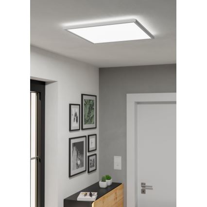 Eglo - LED Kopalniška zatemnitvena stropna svetilka LED/17W/230V 2700-6500K 50x50 cm IP44 bela + Daljinski upravljalnik