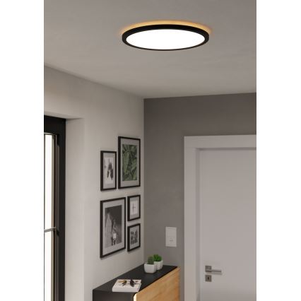 Eglo - LED RGBW Zatemnitvena kopalniška stropna svetilka LED/18,5W/230V 2700-6500K pr.38,9cm IP44 črna ZigBee