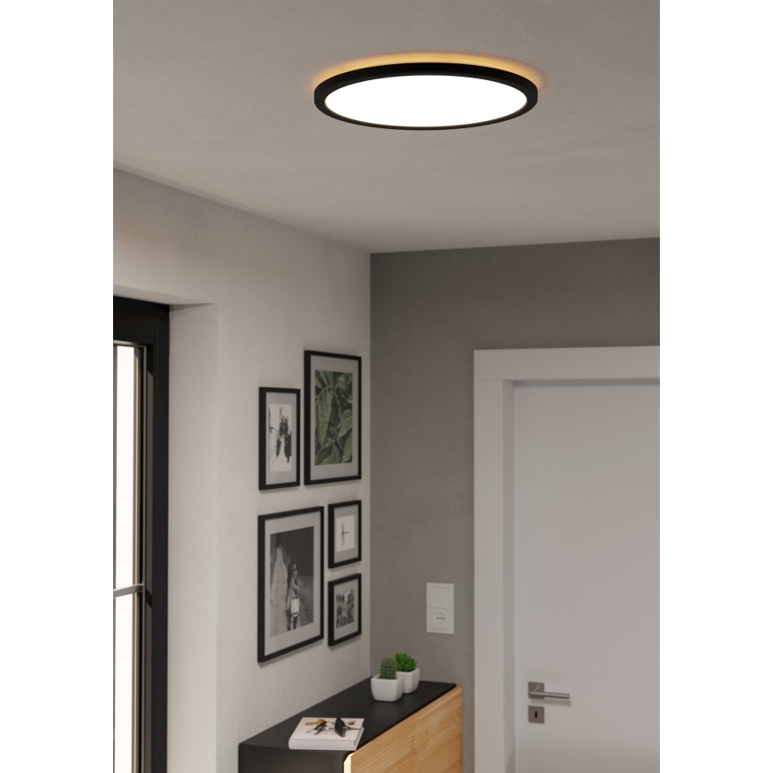 Eglo - LED RGBW Zatemnitvena kopalniška stropna svetilka LED/18,5W/230V 2700-6500K pr.38,9cm IP44 črna ZigBee
