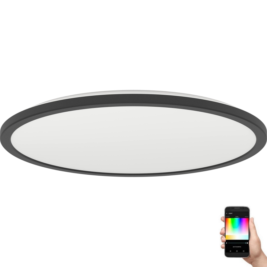 Eglo - LED RGBW Zatemnitvena kopalniška stropna svetilka LED/16,8W/230V 2700-6500K pr. 50 cm IP44 črna ZigBee