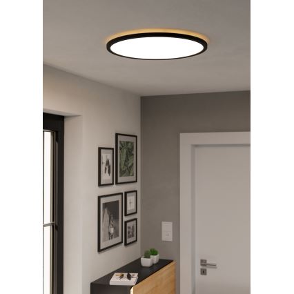 Eglo - LED RGBW Zatemnitvena kopalniška stropna svetilka LED/16,8W/230V 2700-6500K pr. 50 cm IP44 črna ZigBee