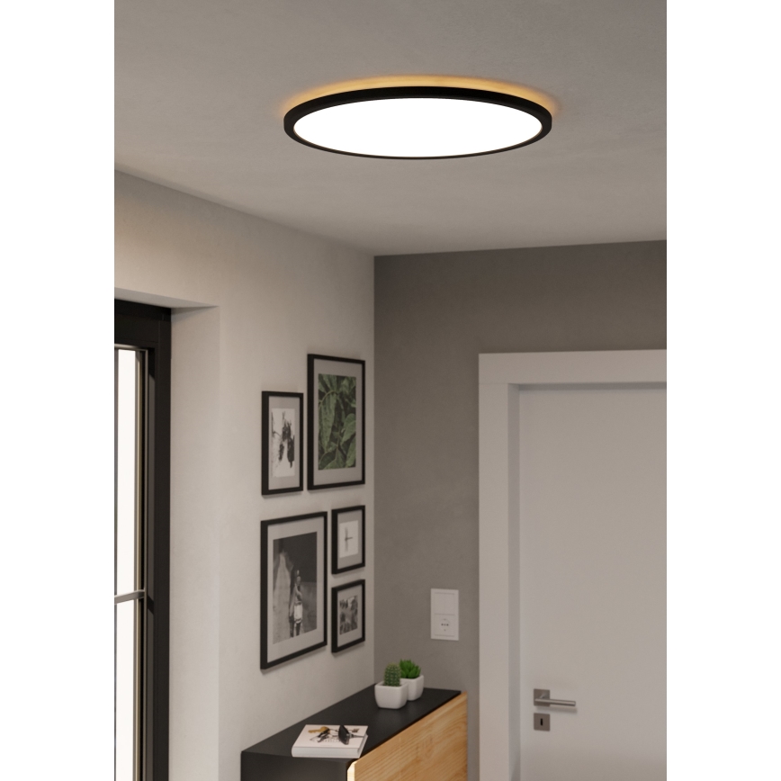 Eglo - LED RGBW Zatemnitvena kopalniška stropna svetilka LED/16,8W/230V 2700-6500K pr. 50 cm IP44 črna ZigBee