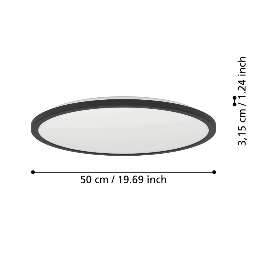 Eglo - LED RGBW Zatemnitvena kopalniška stropna svetilka LED/16,8W/230V 2700-6500K pr. 50 cm IP44 črna ZigBee