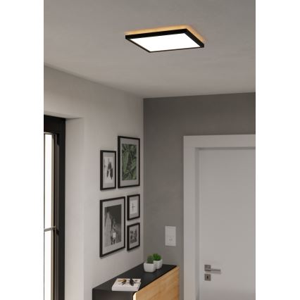 Eglo - LED RGBW Zatemnitvena kopalniška stropna svetilka LED/13,4W/230V 2700-6500K 29x29 cm IP44 črna