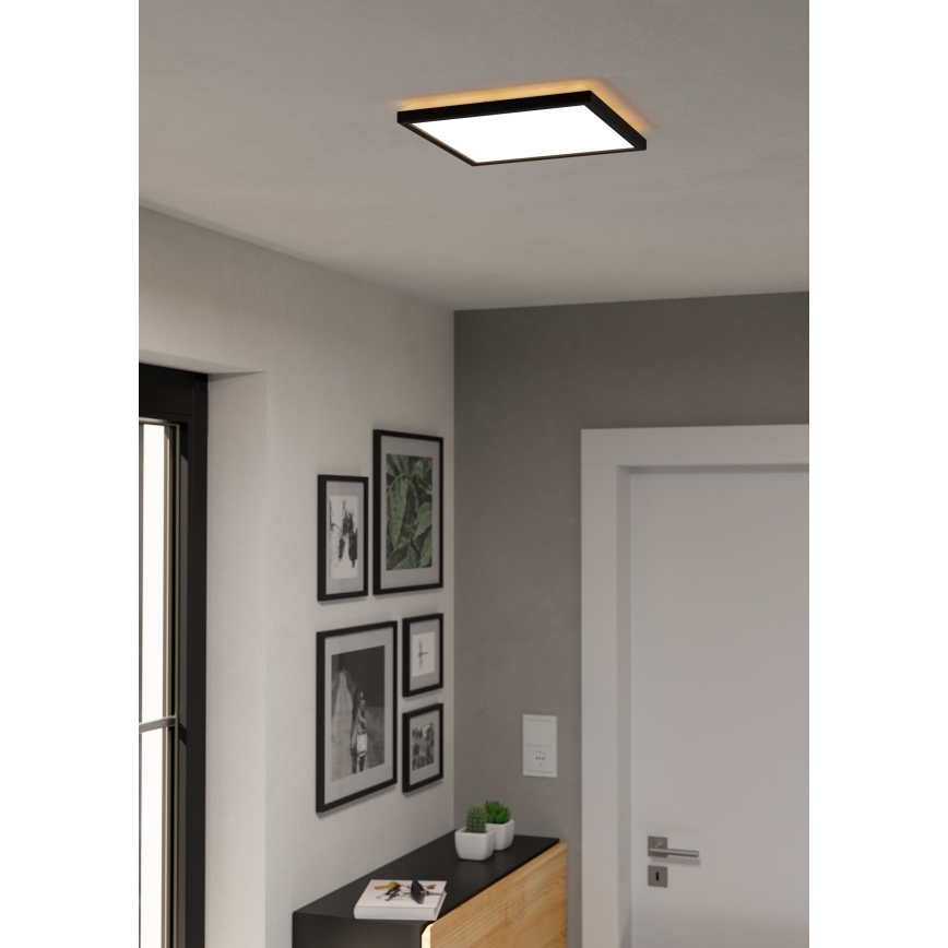 Eglo - LED RGBW Zatemnitvena kopalniška stropna svetilka LED/13,4W/230V 2700-6500K 29x29 cm IP44 črna