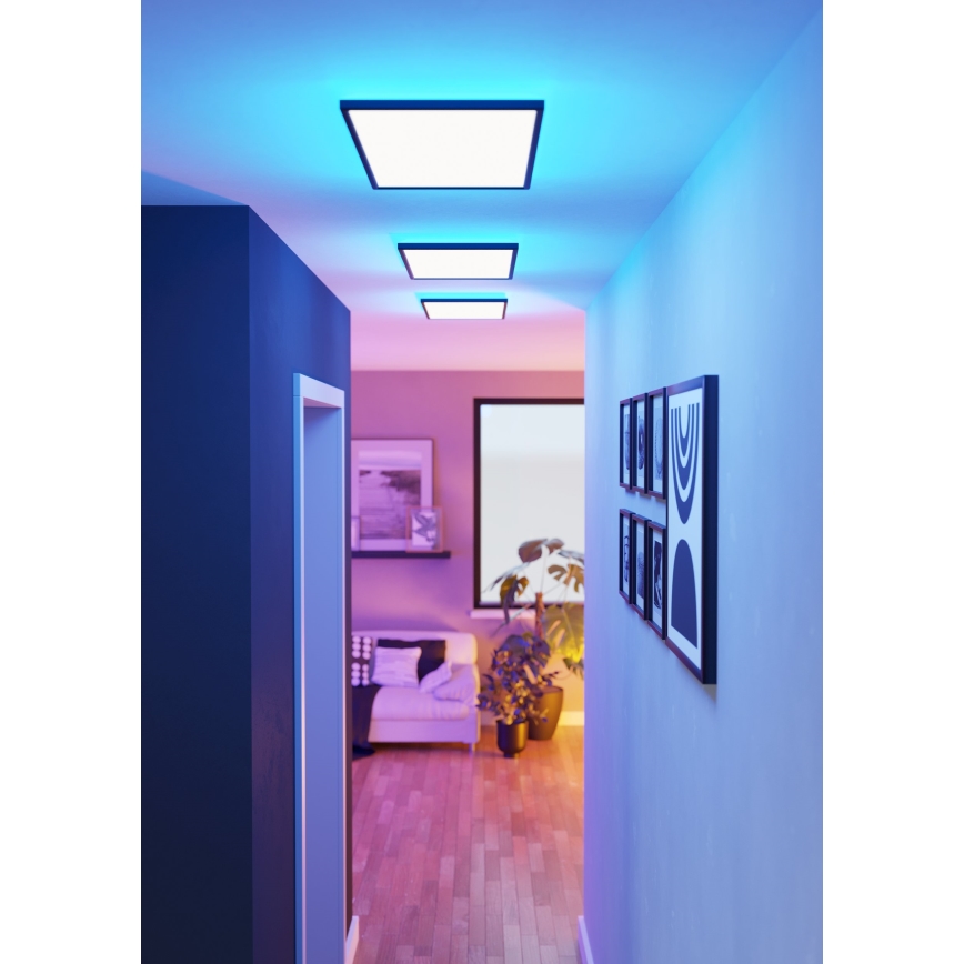 Eglo - LED RGBW Zatemnitvena kopalniška stropna svetilka LED/17,2W/230V 2700-6500K 30x57cm IP44 črna ZigBee