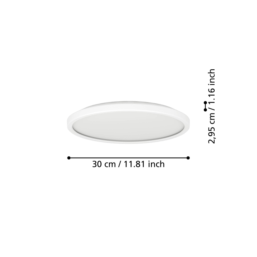 Eglo - LED RGBW Zatemnitvena kopalniška stropna svetilka LED/13,9W/230V 2700-6500K pr. 30 cm IP44 bela ZigBee