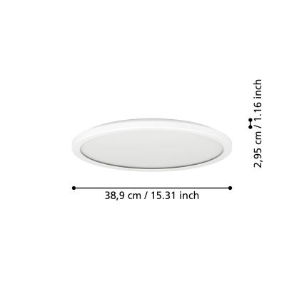 Eglo - LED RGBW Zatemnitvena kopalniška stropna svetilka LED/18,5W/230V 2700-6500K pr. 38,9cm IP44 bela ZigBee