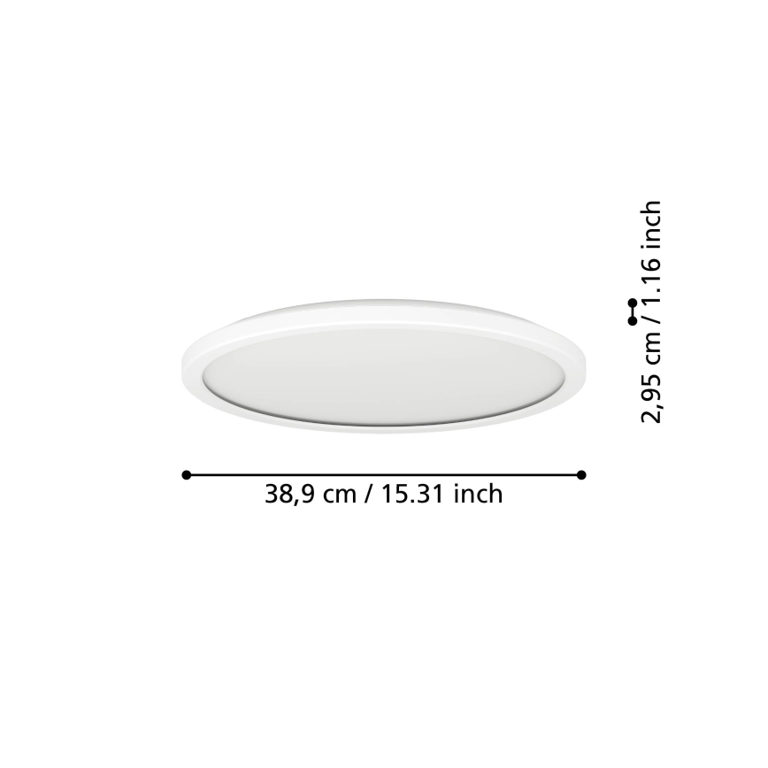 Eglo - LED RGBW Zatemnitvena kopalniška stropna svetilka LED/18,5W/230V 2700-6500K pr. 38,9cm IP44 bela ZigBee