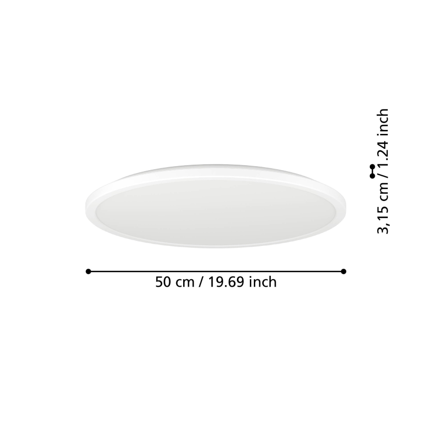 Eglo - LED RGBW Zatemnitvena kopalniška stropna svetilka LED/16,8W/230V 2700-6500K pr. 50 cm IP44 bela ZigBee