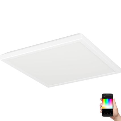 Eglo - LED RGBW Zatemnitvena kopalniška stropna svetilka LED/13,4W/230V 2700-6500K 29x29 cm IP44 bela ZigBee