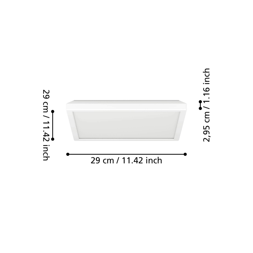 Eglo - LED RGBW Zatemnitvena kopalniška stropna svetilka LED/13,4W/230V 2700-6500K 29x29 cm IP44 bela ZigBee