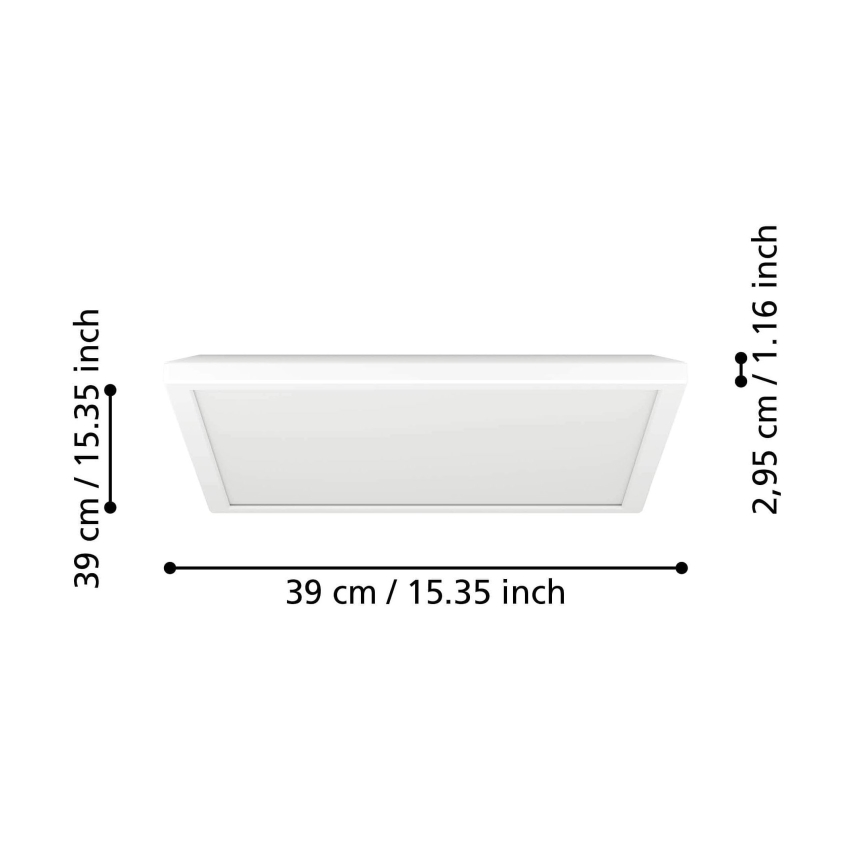 Eglo - LED RGBW Zatemnitvena kopalniška stropna svetilka LED/17,6W/230V 2700-6500K 39x39 cm IP44 bela ZigBee