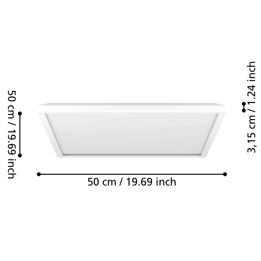 Eglo - LED RGBW Zatemnitvena kopalniška stropna svetilka LED/17W/230V 2700-6500K 50x50 cm IP44 bela ZigBee