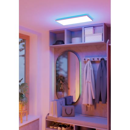Eglo - LED RGBW Zatemnitvena kopalniška stropna svetilka LED/17,2W/230V 2700-6500K 30x57cm IP44 bela ZigBee