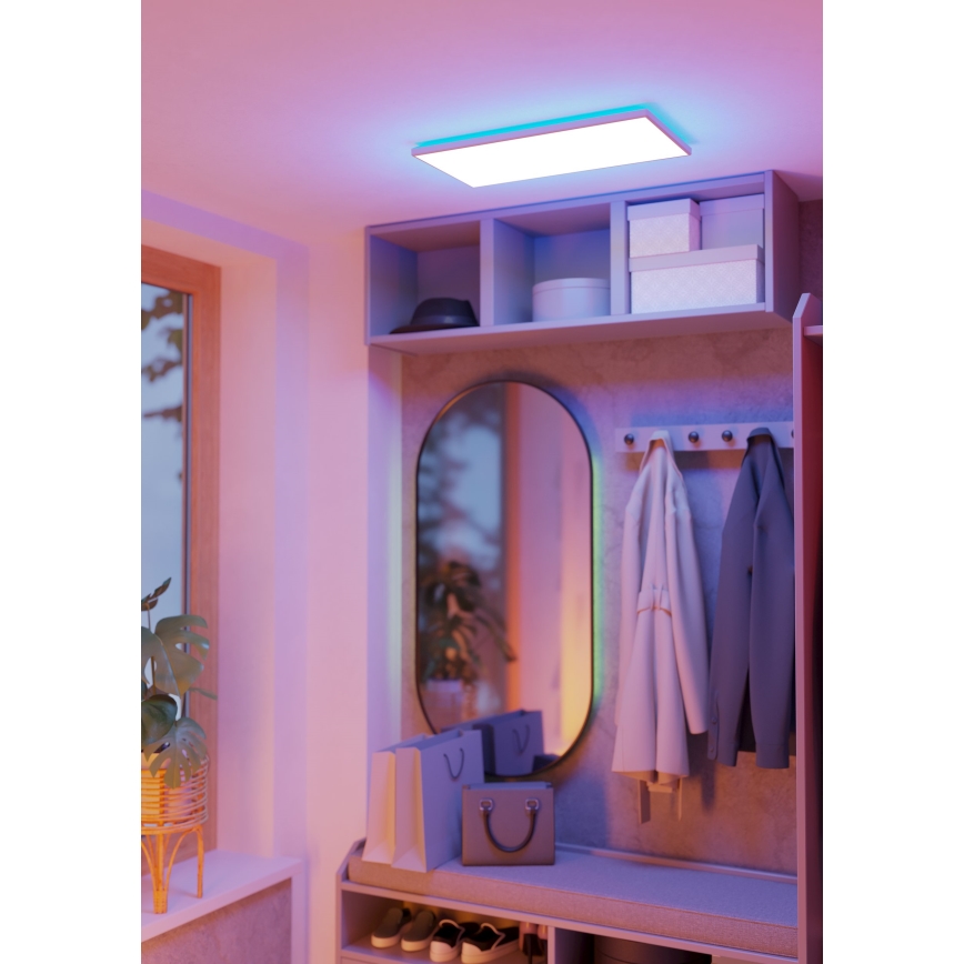 Eglo - LED RGBW Zatemnitvena kopalniška stropna svetilka LED/17,2W/230V 2700-6500K 30x57cm IP44 bela ZigBee