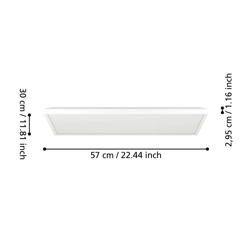 Eglo - LED RGBW Zatemnitvena kopalniška stropna svetilka LED/17,2W/230V 2700-6500K 30x57cm IP44 bela ZigBee