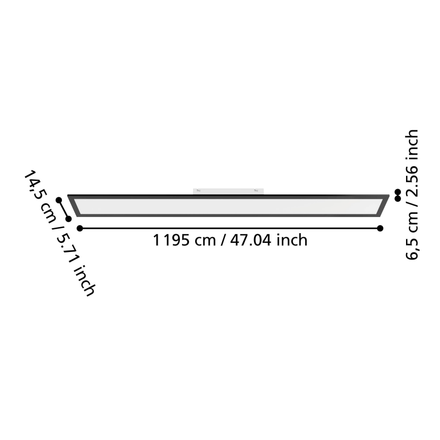 Eglo - LED panel za površinsko montažo LED/28W/230V 2700/4000/6500K 120x15 cm črna