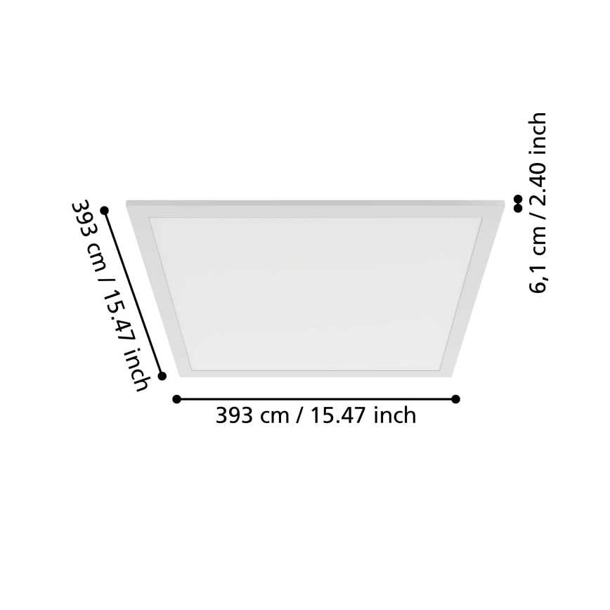 Eglo - LED stropna svetilka LED/18,8W/230V 2700/4000/6500K 40x40 cm bela