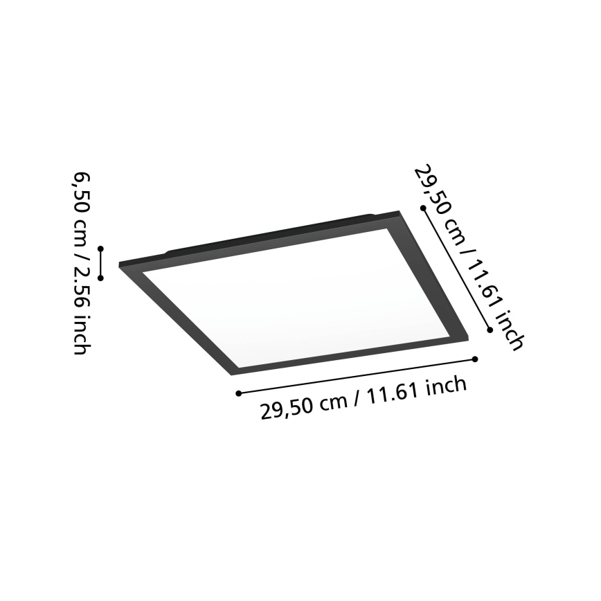 Eglo - LED RGBW stropna svetilka z zatemnitvijo LED/14W/230V 2700-6500K 30x30 cm črna