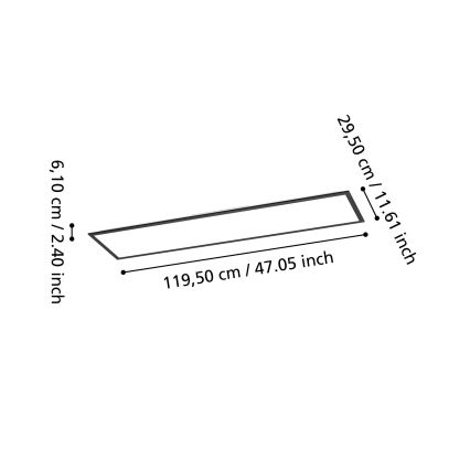 Eglo - LED RGBW zatemljiv površinsko montiran stropni LED panel/34W/230V 2700-6500K 120x30 cm črn