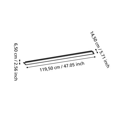 Eglo - LED RGBW zatemnljiv nadometni panel LED/28W/230V 2700-6500K 120x15 cm črna