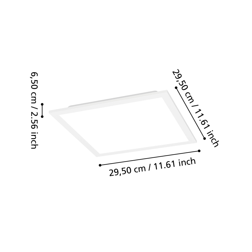 Eglo - LED RGBW zatemnjevalno stropno svetilo LED/14W/230V 2700-6500K 30x30 cm belo