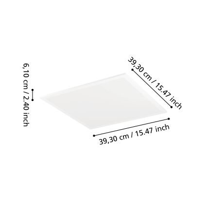 Eglo - LED RGBW stropna svetilka z zatemnjevanjem LED/19W/230V 2700-6500K 40x40 cm bela