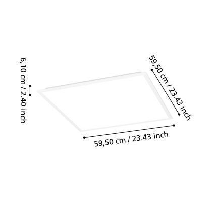 Eglo - LED RGBW zatemljiv nadometni panel LED/33W/230V 2700-6500K 60x60 cm bela