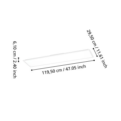 Eglo - LED RGBW zatemljiv nadometni panel LED/34W/230V 2700-6500K 120x30 cm bela