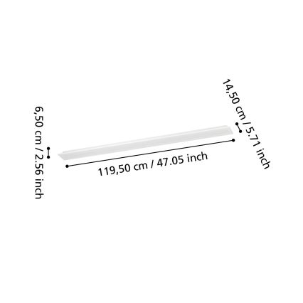 Eglo - LED RGBW zatemljiv površinsko pritrjen panel LED/28W/230V 2700-6500K 120x15 cm bela