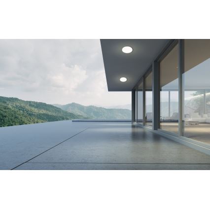 Eglo - LED stropna svetilka za kopalnico s senzorjem gibanja in mraka LED/18W/230V, premer 31 cm, IP54, bela