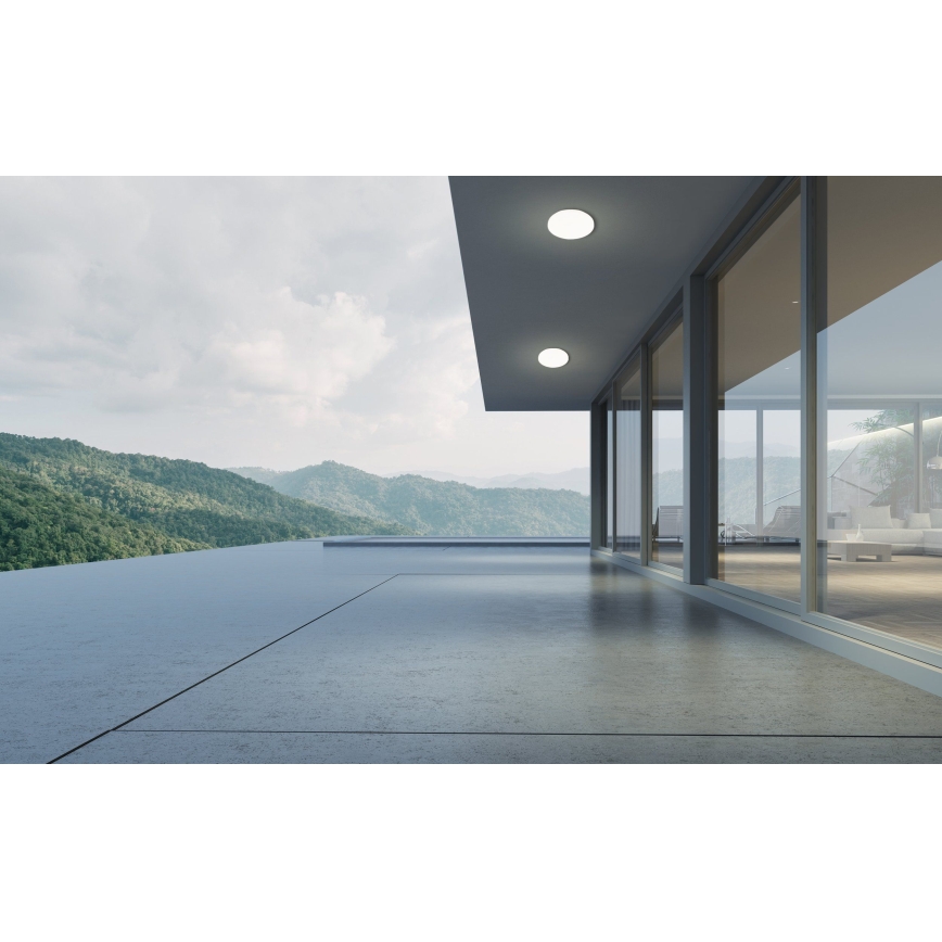 Eglo - LED stropna svetilka za kopalnico s senzorjem gibanja in mraka LED/18W/230V, premer 31 cm, IP54, bela