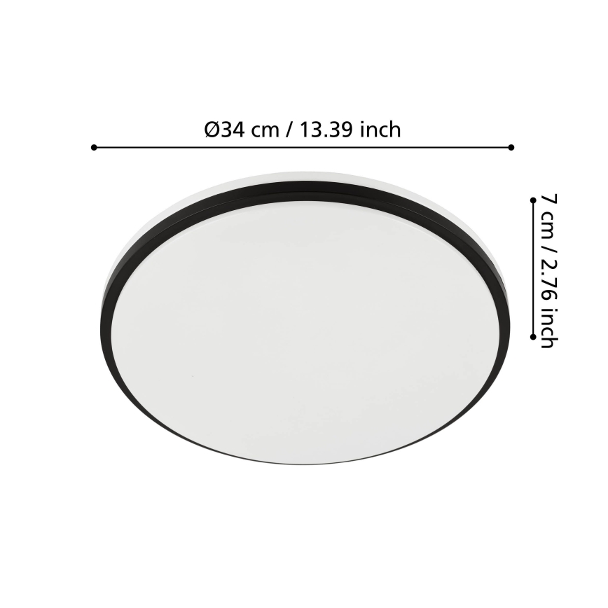 Eglo - LED stropna svetilka za kopalnico LED/18W/230V 3000/4000/6500K IP54 črna
