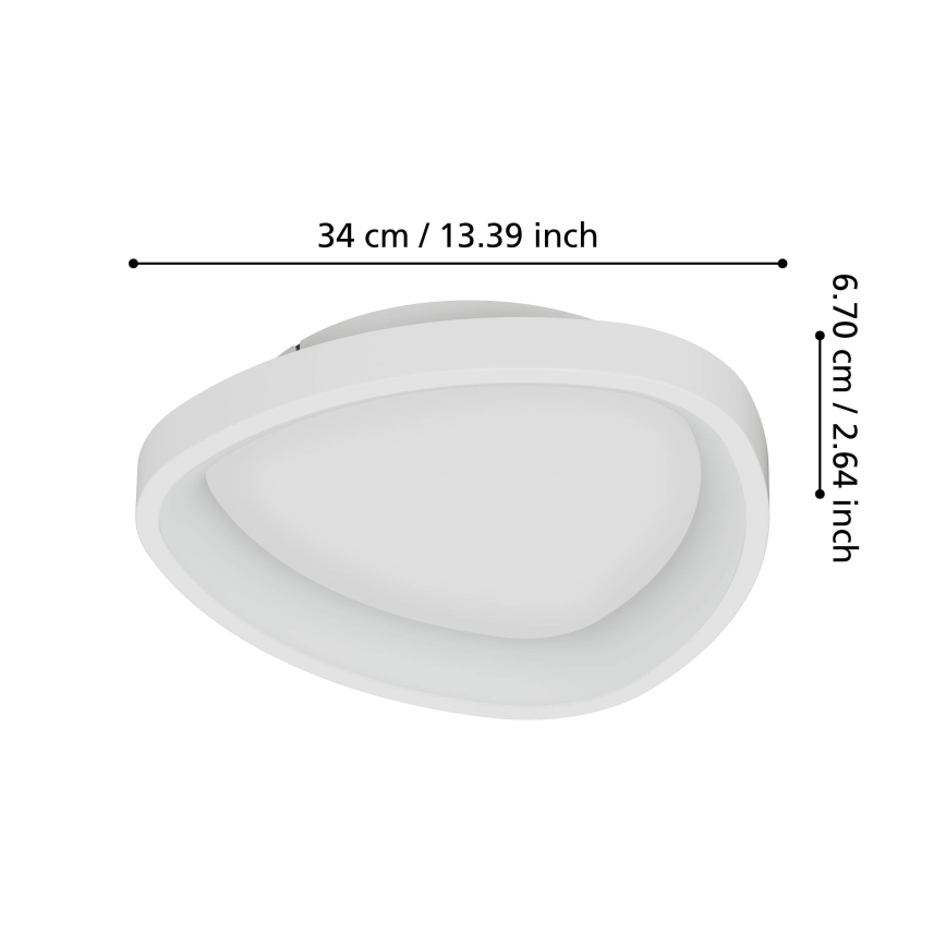 Eglo - LED Zatemnitvena stropna svetilka LED/12W/230V 2700-6500K bela + Daljinski upravljalnik