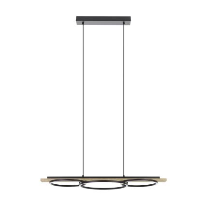 Eglo - LED Zatemnitveni lestenec na vrvici 2xLED/12,5W/230V+1xLED/15,5W 3000K bež/črna