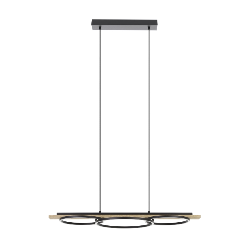 Eglo - LED Zatemnitveni lestenec na vrvici 2xLED/12,5W/230V+1xLED/15,5W 3000K bež/črna