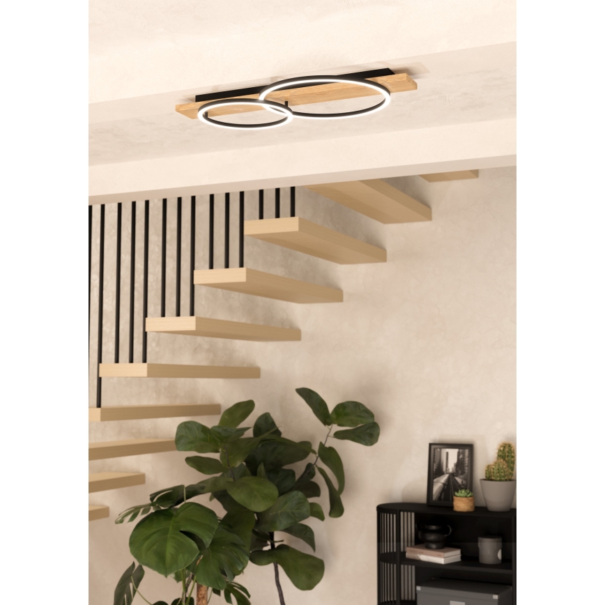 Eglo - LED Stropna svetilka 2xLED/12W/230V 3000K bež/črna