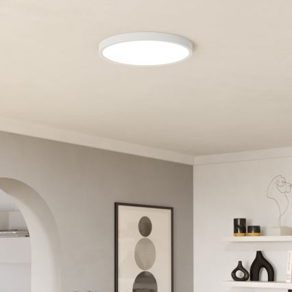 Eglo - LED RGBW stropna svetilka za kopalnico z možnostjo zatemnitve LED/17,5W/230V 2700-6500K Ø 38,9 cm IP44 bela