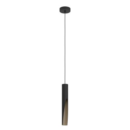 Eglo - LED Lestenec na vrvici 1xGU10/4,5W/230V 3000K črna/rjava