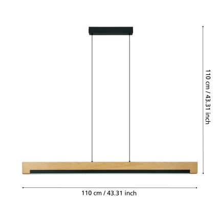 Eglo - LED Zatemnitveni lestenec na vrvici LED/25,5W/230V 3000K črna/bež