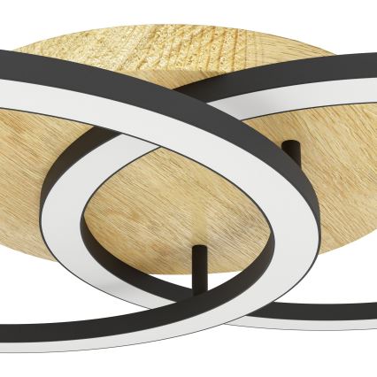 Eglo - LED Zatemnitvena stropna svetilka 2xLED/16W/230V 2700-6500K bež/črna ZigBee
