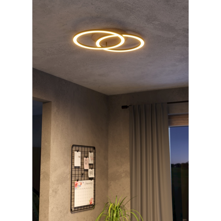 Eglo - LED Zatemnitvena stropna svetilka 2xLED/16W/230V 2700-6500K bež/črna ZigBee