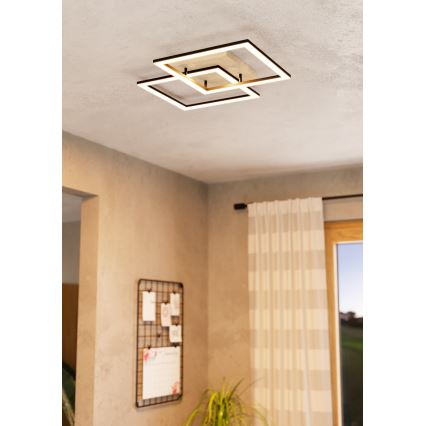 Eglo - LED Zatemnitveni nadgradni lestenec 4xLED/32W/230V 2700-6500K rjava/črna