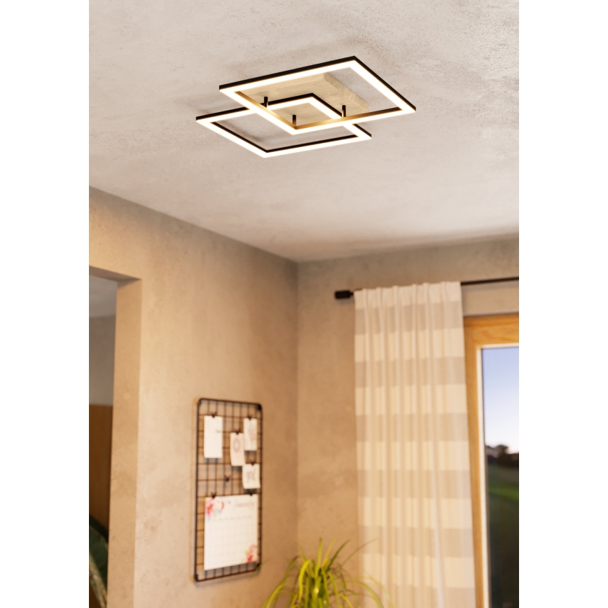 Eglo - LED Zatemnitveni nadgradni lestenec 4xLED/32W/230V 2700-6500K rjava/črna
