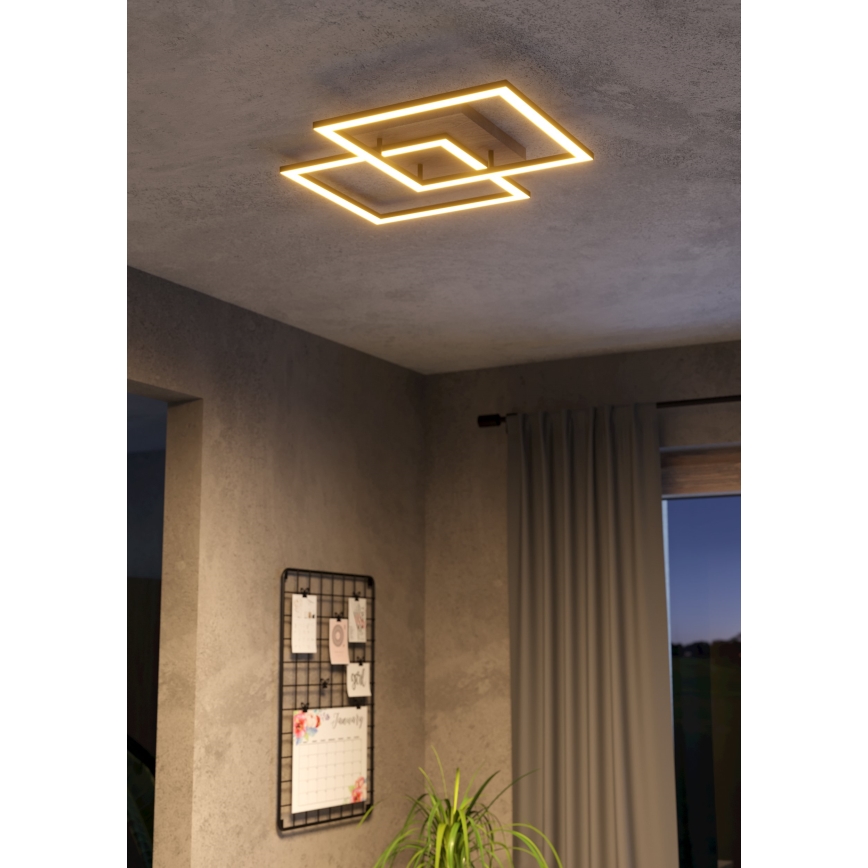 Eglo - LED Zatemnitveni nadgradni lestenec 4xLED/32W/230V 2700-6500K rjava/črna
