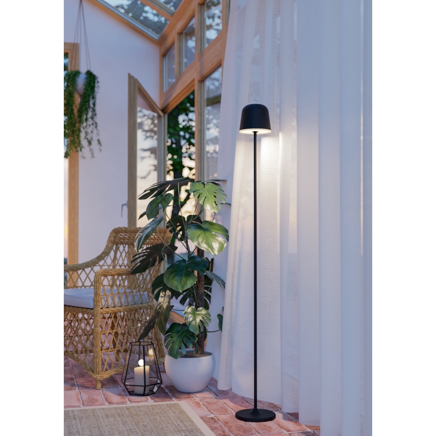 Eglo - LED Zatemnitvena zunanja polnilna talna svetilka LED/4,3W/5V 2400/3000/4000K IP54 črna