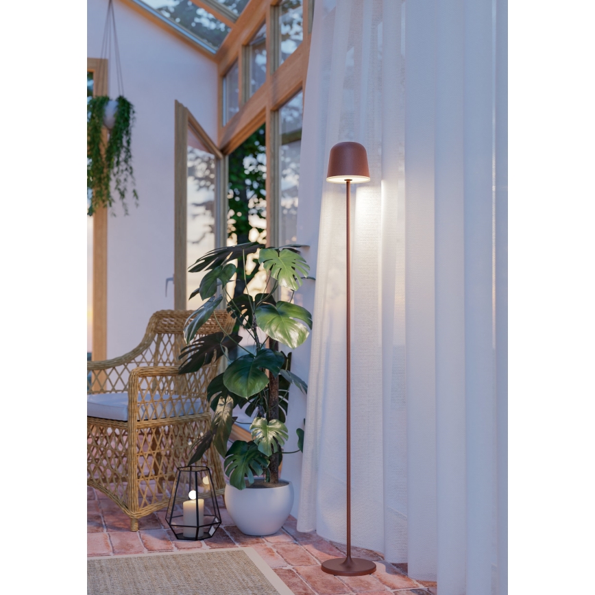Eglo - LED Zatemnitvena zunanja polnilna talna svetilka LED/4,3W/230V 2400/3000/4000K IP54 rjava