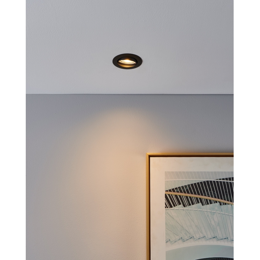 Eglo - SET 3x LED Vgradna svetilka 1xGU10/4W/230V črna