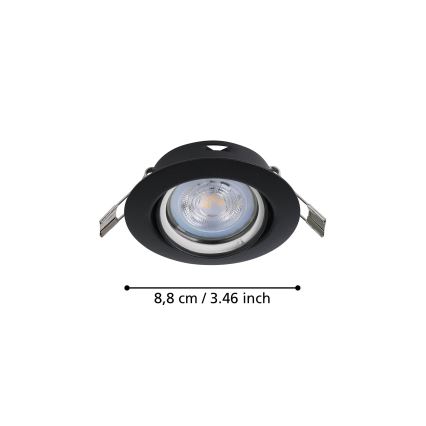 Eglo - SET 3x LED Vgradna svetilka 1xGU10/4W/230V črna